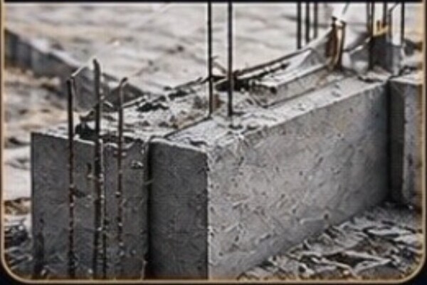 Construction site with concrete work